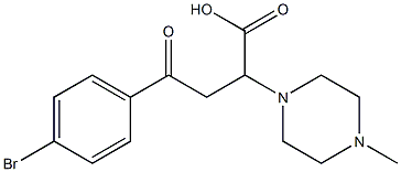 4-(4-bromophenyl)-2-(4-methylpiperazino)-4-oxobutanoic acid Struktur