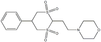 2-(2-morpholinoethyl)-5-phenyl-1lambda~6~,3lambda~6~-dithiane-1,1,3,3-tetraone Struktur