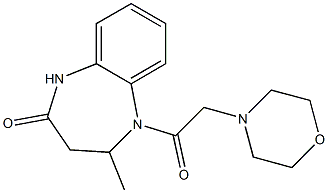 4-methyl-5-(2-morpholinoacetyl)-1,3,4,5-tetrahydro-2H-1,5-benzodiazepin-2-one Struktur