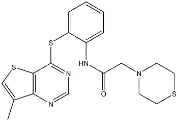 N1-{2-[(7-methylthieno[3,2-d]pyrimidin-4-yl)thio]phenyl}-2-(1,4-thiazinan-4-yl)acetamide Struktur