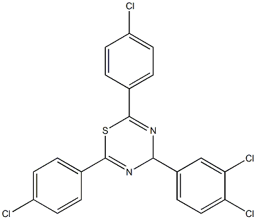 2,6-di(4-chlorophenyl)-4-(3,4-dichlorophenyl)-4H-1,3,5-thiadiazine Struktur