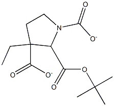 Boc-3-ethylpyrrolidine-1,3-dicarboxylate Struktur