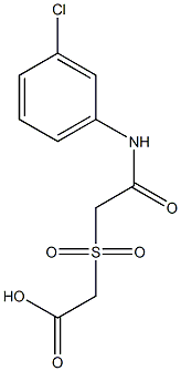 ({2-[(3-chlorophenyl)amino]-2-oxoethyl}sulfonyl)acetic acid Struktur