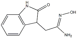 (1Z)-N'-hydroxy-2-(2-oxo-2,3-dihydro-1H-indol-3-yl)ethanimidamide Struktur