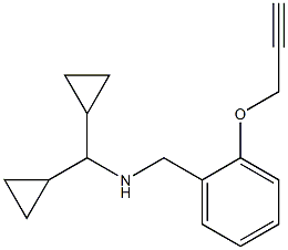 (dicyclopropylmethyl)({[2-(prop-2-yn-1-yloxy)phenyl]methyl})amine Struktur