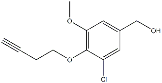 [4-(but-3-yn-1-yloxy)-3-chloro-5-methoxyphenyl]methanol Struktur