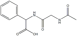 {[(acetylamino)acetyl]amino}(phenyl)acetic acid Struktur