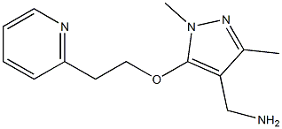 {1,3-dimethyl-5-[2-(pyridin-2-yl)ethoxy]-1H-pyrazol-4-yl}methanamine Struktur