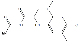 {2-[(4-chloro-2-methoxy-5-methylphenyl)amino]propanoyl}urea Struktur