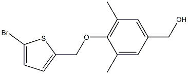 {4-[(5-bromothiophen-2-yl)methoxy]-3,5-dimethylphenyl}methanol Struktur