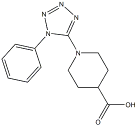 1-(1-phenyl-1H-tetrazol-5-yl)piperidine-4-carboxylic acid Struktur