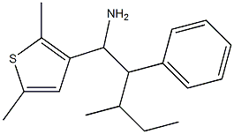 1-(2,5-dimethylthiophen-3-yl)-3-methyl-2-phenylpentan-1-amine Struktur