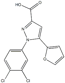 1-(3,4-dichlorophenyl)-5-(furan-2-yl)-1H-pyrazole-3-carboxylic acid Struktur