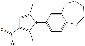 1-(3,4-dihydro-2H-1,5-benzodioxepin-7-yl)-2,5-dimethyl-1H-pyrrole-3-carboxylic acid Struktur