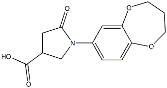 1-(3,4-dihydro-2H-1,5-benzodioxepin-7-yl)-5-oxopyrrolidine-3-carboxylic acid Struktur