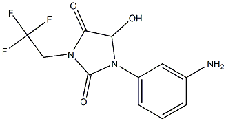 1-(3-aminophenyl)-5-hydroxy-3-(2,2,2-trifluoroethyl)imidazolidine-2,4-dione Struktur