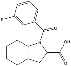 1-(3-fluorobenzoyl)octahydro-1H-indole-2-carboxylic acid Struktur