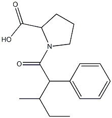 1-(3-methyl-2-phenylpentanoyl)pyrrolidine-2-carboxylic acid Struktur