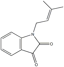 1-(3-methylbut-2-en-1-yl)-2,3-dihydro-1H-indole-2,3-dione Struktur