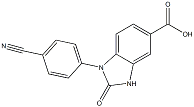 1-(4-cyanophenyl)-2-oxo-2,3-dihydro-1H-1,3-benzodiazole-5-carboxylic acid Struktur