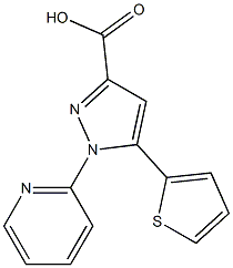 1-(pyridin-2-yl)-5-(thiophen-2-yl)-1H-pyrazole-3-carboxylic acid Struktur