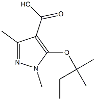 1,3-dimethyl-5-[(2-methylbutan-2-yl)oxy]-1H-pyrazole-4-carboxylic acid Struktur