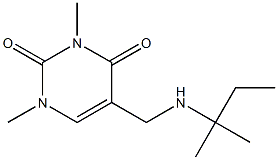 1,3-dimethyl-5-{[(2-methylbutan-2-yl)amino]methyl}-1,2,3,4-tetrahydropyrimidine-2,4-dione Struktur