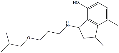 1,7-dimethyl-3-{[3-(2-methylpropoxy)propyl]amino}-2,3-dihydro-1H-inden-4-ol Struktur