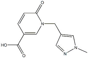 1-[(1-methyl-1H-pyrazol-4-yl)methyl]-6-oxo-1,6-dihydropyridine-3-carboxylic acid Struktur