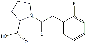 1-[(2-fluorophenyl)acetyl]pyrrolidine-2-carboxylic acid Struktur