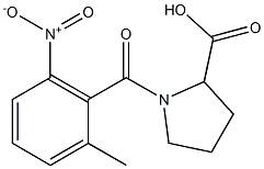 1-[(2-methyl-6-nitrophenyl)carbonyl]pyrrolidine-2-carboxylic acid Struktur