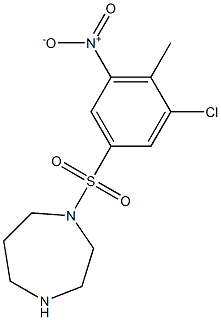 1-[(3-chloro-4-methyl-5-nitrobenzene)sulfonyl]-1,4-diazepane Struktur