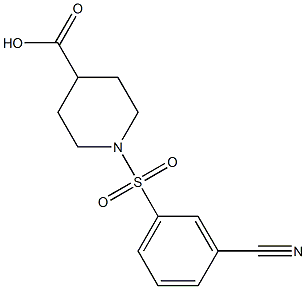 1-[(3-cyanobenzene)sulfonyl]piperidine-4-carboxylic acid Struktur