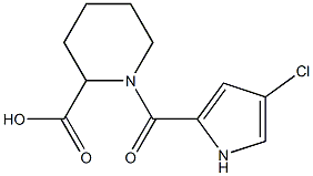 1-[(4-chloro-1H-pyrrol-2-yl)carbonyl]piperidine-2-carboxylic acid Struktur