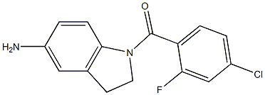 1-[(4-chloro-2-fluorophenyl)carbonyl]-2,3-dihydro-1H-indol-5-amine Struktur