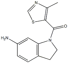 1-[(4-methyl-1,3-thiazol-5-yl)carbonyl]-2,3-dihydro-1H-indol-6-amine Struktur