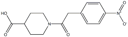 1-[(4-nitrophenyl)acetyl]piperidine-4-carboxylic acid Struktur