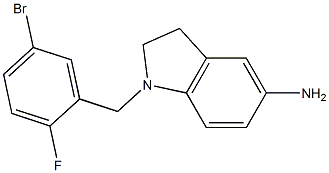 1-[(5-bromo-2-fluorophenyl)methyl]-2,3-dihydro-1H-indol-5-amine Struktur