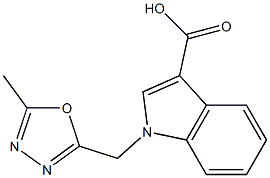 1-[(5-methyl-1,3,4-oxadiazol-2-yl)methyl]-1H-indole-3-carboxylic acid Struktur