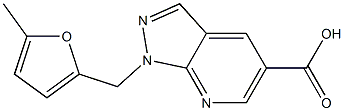 1-[(5-methyl-2-furyl)methyl]-1H-pyrazolo[3,4-b]pyridine-5-carboxylic acid Struktur