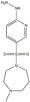 1-[(6-hydrazinylpyridine-3-)sulfonyl]-4-methyl-1,4-diazepane Struktur