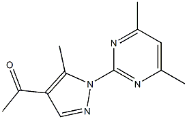 1-[1-(4,6-dimethylpyrimidin-2-yl)-5-methyl-1H-pyrazol-4-yl]ethan-1-one Struktur