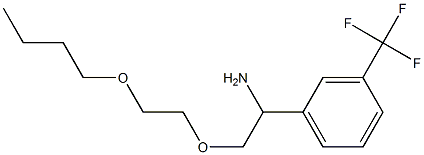 1-[1-amino-2-(2-butoxyethoxy)ethyl]-3-(trifluoromethyl)benzene Struktur