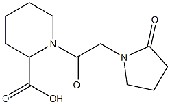 1-[2-(2-oxopyrrolidin-1-yl)acetyl]piperidine-2-carboxylic acid Struktur