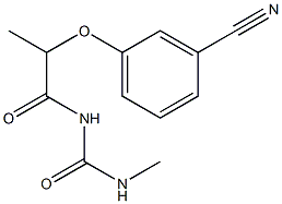 1-[2-(3-cyanophenoxy)propanoyl]-3-methylurea Struktur