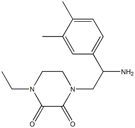 1-[2-amino-2-(3,4-dimethylphenyl)ethyl]-4-ethylpiperazine-2,3-dione Struktur