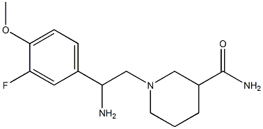 1-[2-amino-2-(3-fluoro-4-methoxyphenyl)ethyl]piperidine-3-carboxamide Struktur