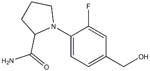 1-[2-fluoro-4-(hydroxymethyl)phenyl]pyrrolidine-2-carboxamide Struktur