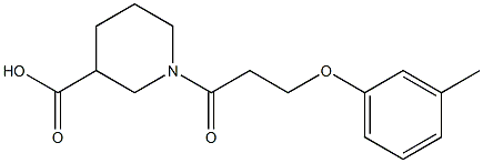 1-[3-(3-methylphenoxy)propanoyl]piperidine-3-carboxylic acid Struktur