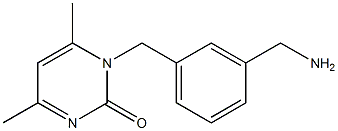 1-[3-(aminomethyl)benzyl]-4,6-dimethylpyrimidin-2(1H)-one Struktur